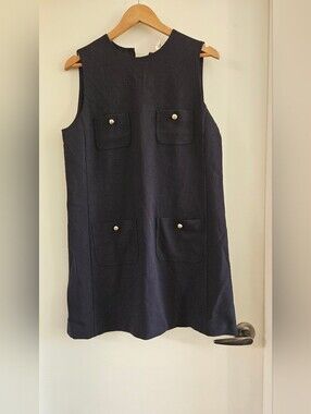 Classic Navy Pocket Shift Dress